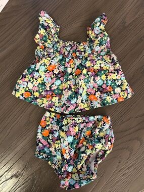 GAP Floral Ruffle Diaper Cover Set - Green, Pink, Orange, Yellow